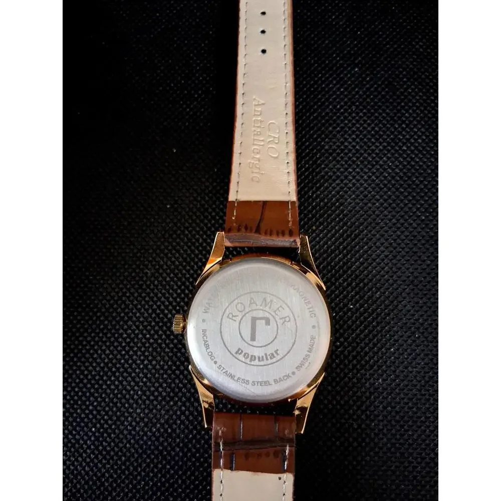 Vintage Roamer Men's Leather Mechanical Watch‎ RARE